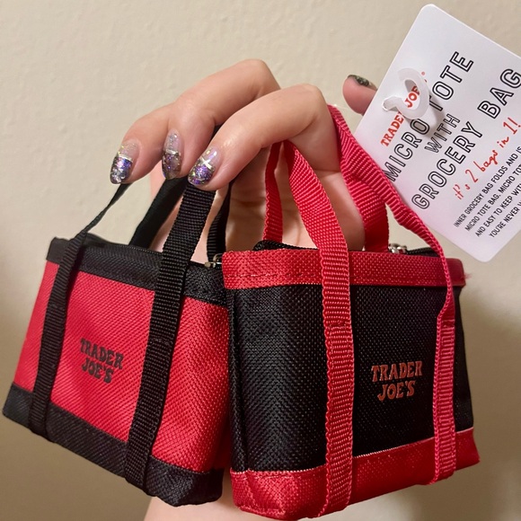 COPY - TWO!!! Black and Red Micro Tote Bag - Picture 1 of 1